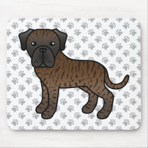 Mousepad Brindle English Mastiff Cute Cartoon Dog