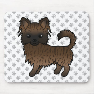 Mousepad Brindle Long Casaco Chihuahua Cartoon Dog & Paws