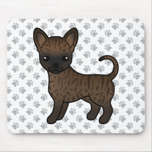 Mousepad Brindle Smooth Casaco Chihuahua Cartoon Cão e pat