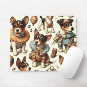 Mousepad Brinquedo de folha branca Fox Terrier sem costura