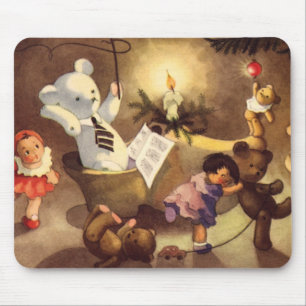 Mousepad Brinquedos de Natal Antigos, Bonecas Dançantes, Ur