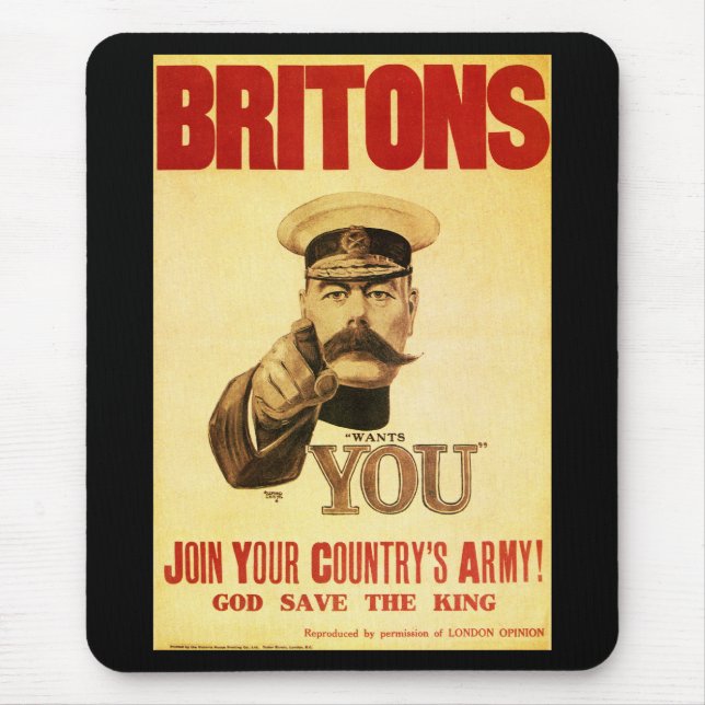 Mousepad Britânicos querem-no, kitchener do senhor (Frente)