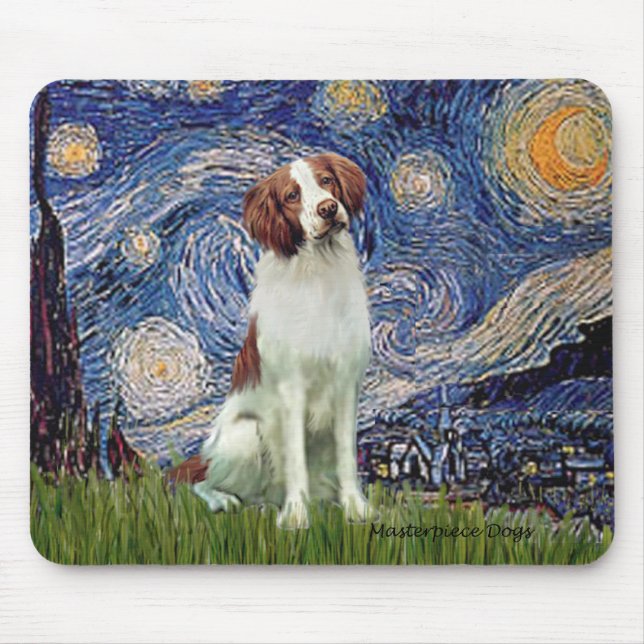 Mousepad Brittany Spaniel 3 - Noite Estrelada (Frente)