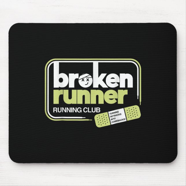 Mousepad Broken Runner Runner Club Transformando Atrasos Em (Frente)