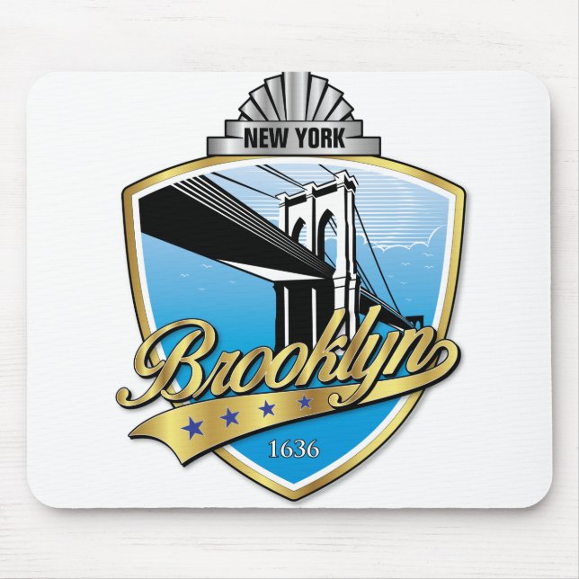 Mousepad Brooklyn Design Dourado (Frente)