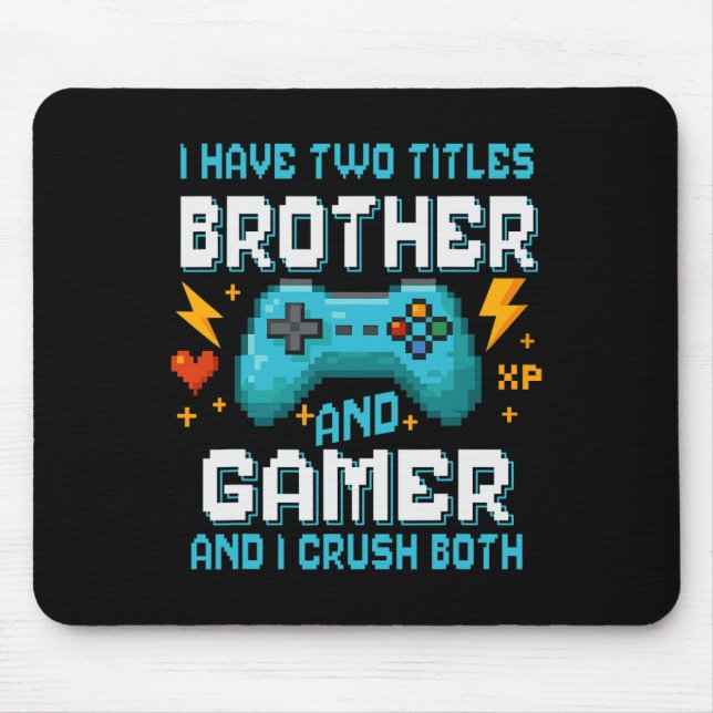 Mousepad Brotherand Gamer Pixel Console Video Game Player G (Frente)