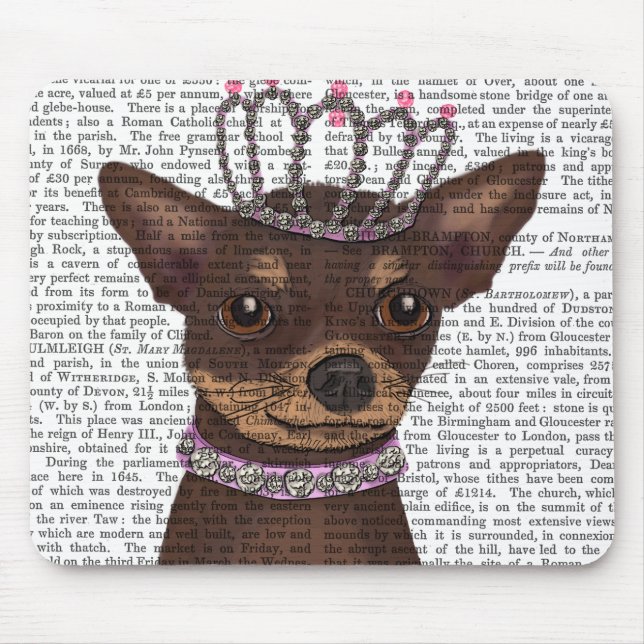 Mousepad Brown Chihuahua e Tiara (Frente)