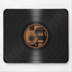 Mousepad Brown e gráfico preto do vinil das guitarra de Yi