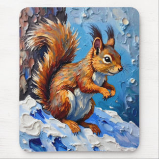 Mousepad Brown Squirrel in the Snow