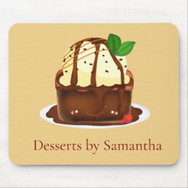 Mousepad Brownie de Chocolate Com Sorvete de Baunilha