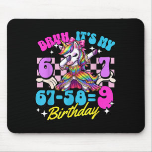 Mousepad Bruh 67-589 Aniversário de 9 anos Unicórnio Menina