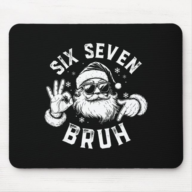 Mousepad Bruh 67 Christmas Santa Six Seven 6 7 Boys Christm (Frente)