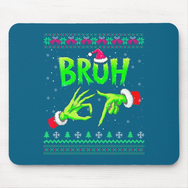 Mousepad Bruh 67 Christmas Ugly Sweater Six Seven Meme 6 7  (Frente)