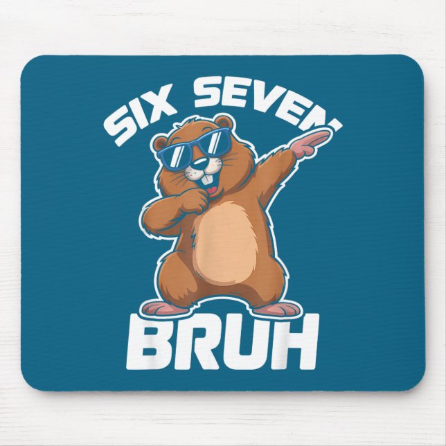 Mousepad Bruh 67 Funny Groundhog 6-7 Meme Pyjamas Boys Girl (Frente)