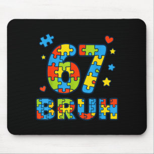 Mousepad Bruh 6 7 Divertido Seis Sete Conscientização do Au