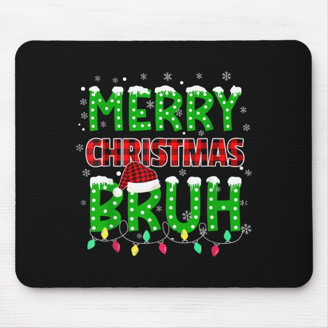 Mousepad Bruh Christmas Red Plaid  (Frente)