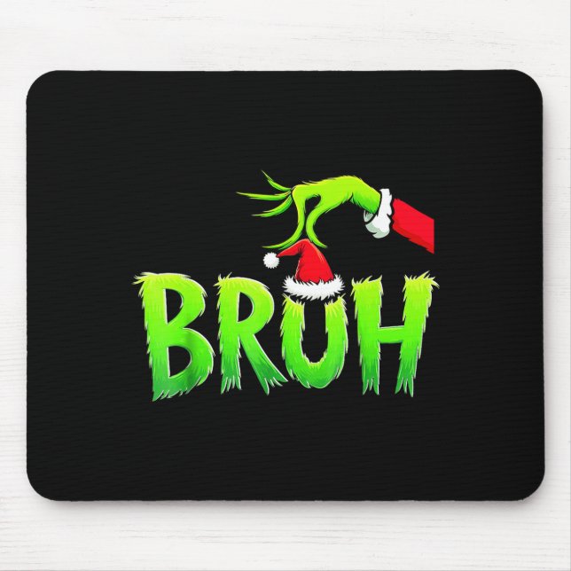 Mousepad Bruh Christmas Shirt Kids Xmas Teens Boys Funny Ch (Frente)