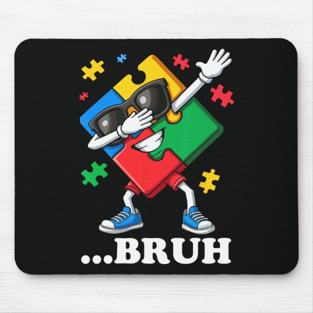 Mousepad Bruh Dabbing Quebra-cabeça Funny Kids Meninos Mens (Frente)