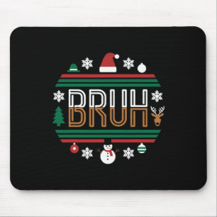 Mousepad Bruh Engraçado Natal Red Xadrez Jovens Crianças Xm