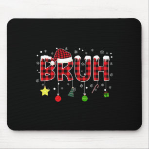 Mousepad Bruh Natal Red Xadrez Adolescentes Rapazes Criança