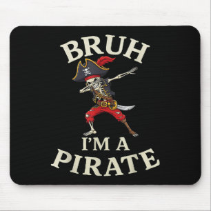 Mousepad Bruh Pirata Preguiçoso Dabbing Skull Pretende Im