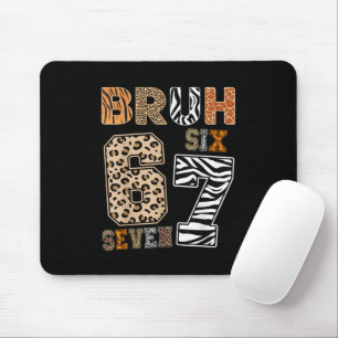Mousepad Bruh Six Seven 67 Meme Estampa de Animal Selvagem