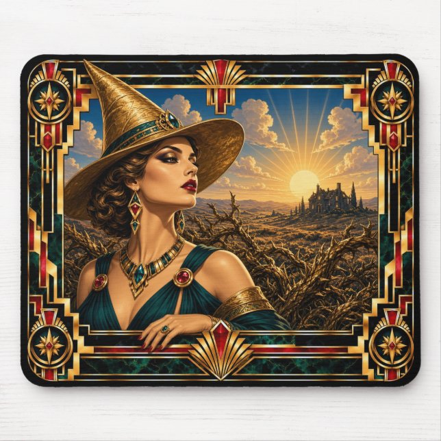 Mousepad Bruxa, Art Déco Mítica (Frente)