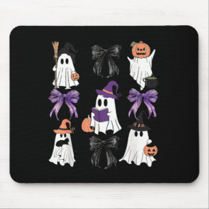 Mousepad Bruxa Assustadora Fantasma Coqueet Abóbora Gato Pr