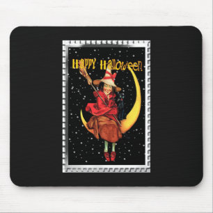 Mousepad Bruxa Boa de Halloween Nostálgica e seu Gato