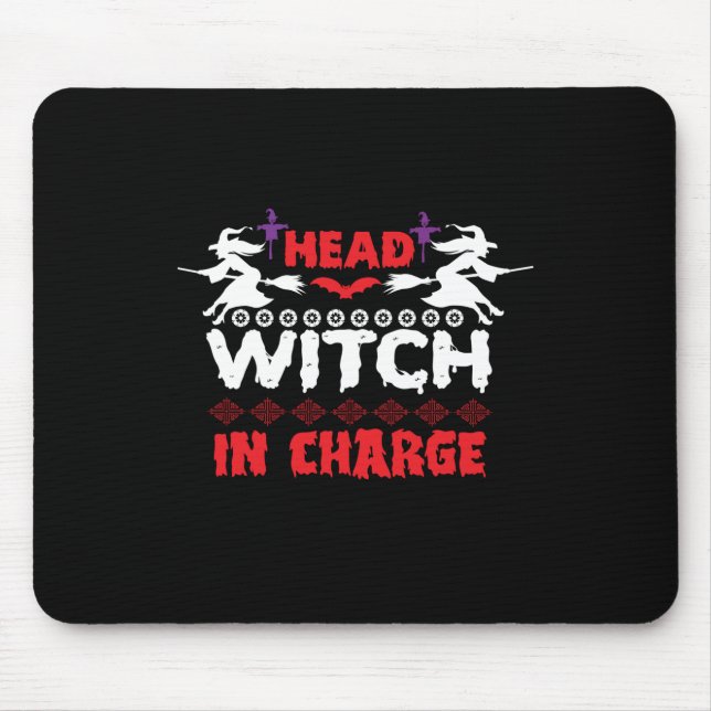 Mousepad Bruxa Chefe Halloween no Comando Aniversário (Frente)