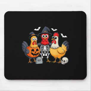 Mousepad Bruxa de Frango de Halloween Esqueleto Abóbora Hom