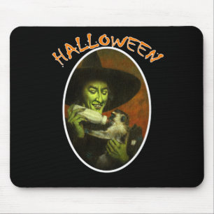 Mousepad Bruxa De Halloween E Macaco Voador