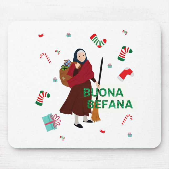 Mousepad bruxa de natal buona Befana (Frente)