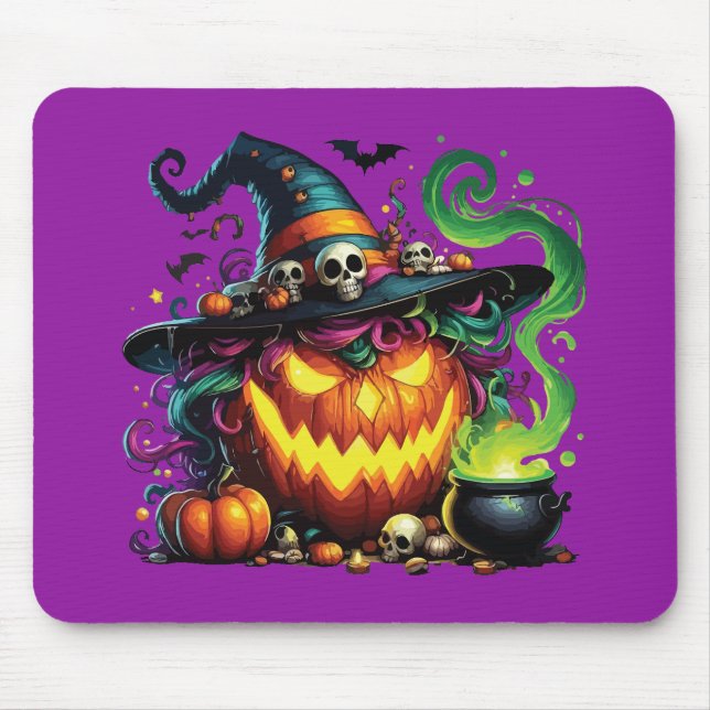 Mousepad Bruxa do Cauldão da Abóbora Malvada (Frente)