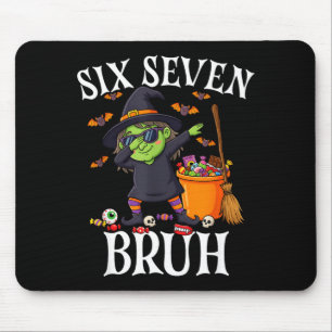 Mousepad Bruxa fazendo dabbing seis sete bruh 6 7 halloween