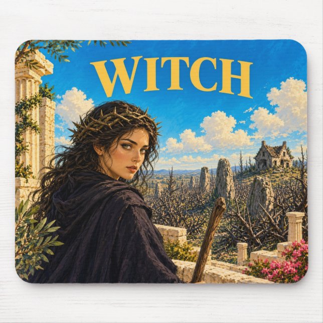 Mousepad Bruxa, Monstro de Fantasia Gótica (Frente)