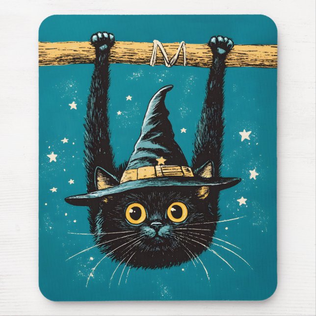 Mousepad Bruxa Negra Negra Voadora Spooky (Frente)