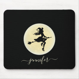 Mousepad Bruxa numa vassoura personalizada