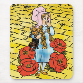 Mousepad Bruxa Vintage de Oz, Dorothy, Flores de Papoula Ve