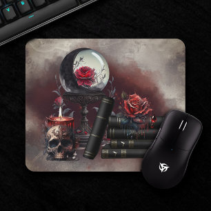 Mousepad Bruxaria Magia Items Spellbooks and Crystal Ball