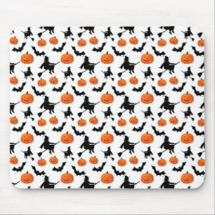 Mousepad Bruxas de Halloween, Pumpkins e Morcegos