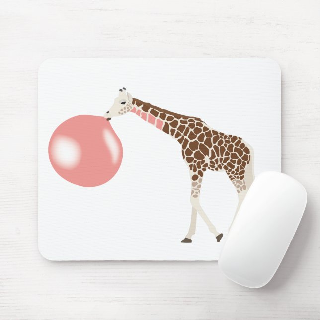Mousepad Bubble Gum Giraffe Soprando Bolha (Com mouse)