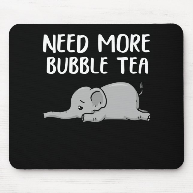 Mousepad Bubble Tea Elephant Cute Boba Tea Gift Bubble Tea (Frente)