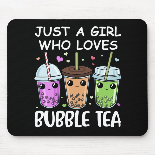 Mousepad Bubble Tea Oferece Raparigas Kawaii Bubble Tea (Frente)