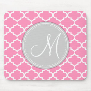 Mousepad Bubblegum elegante Quatrefoil cor-de-rosa com