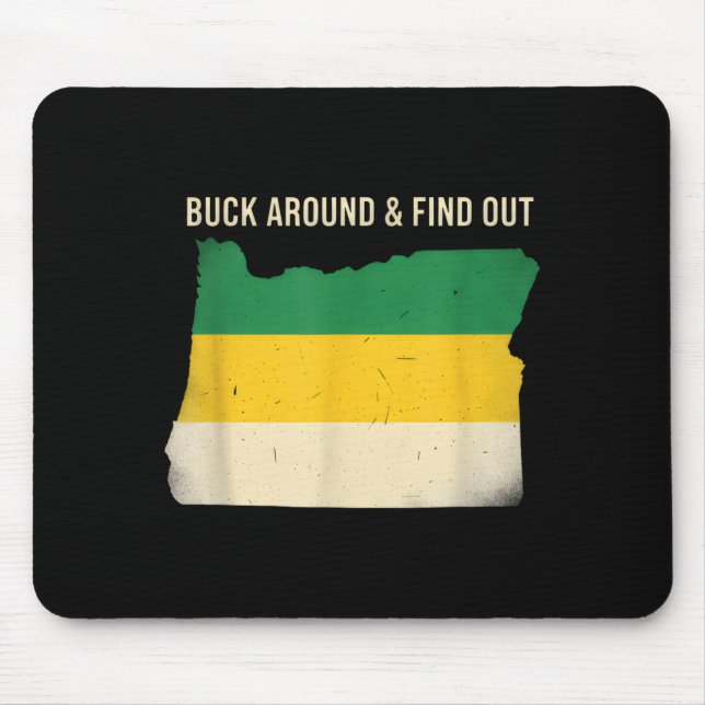 Mousepad Buck Around Oregon Map Funny Wildlife Adventure Vi (Frente)