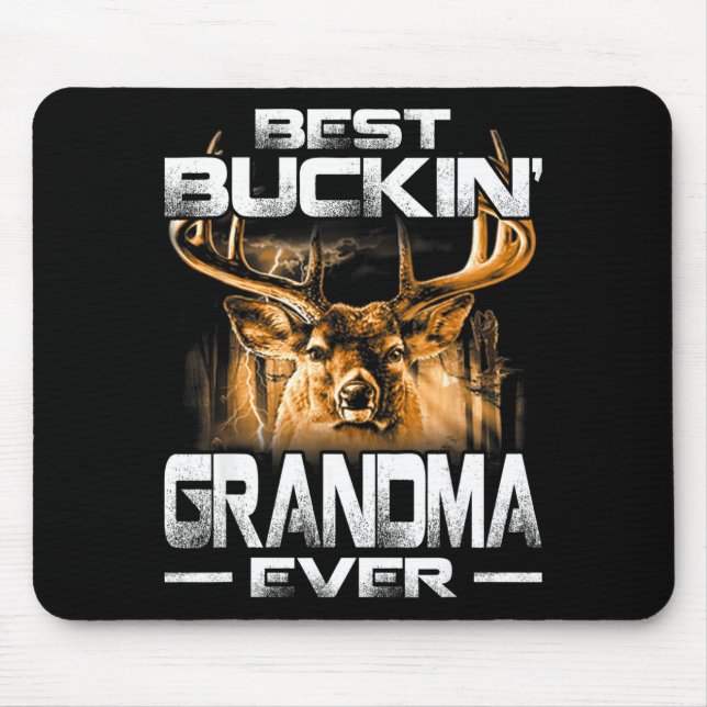 Mousepad Buckin' Grandma Ever Shirt Deer Hunting Bucking Fa (Frente)