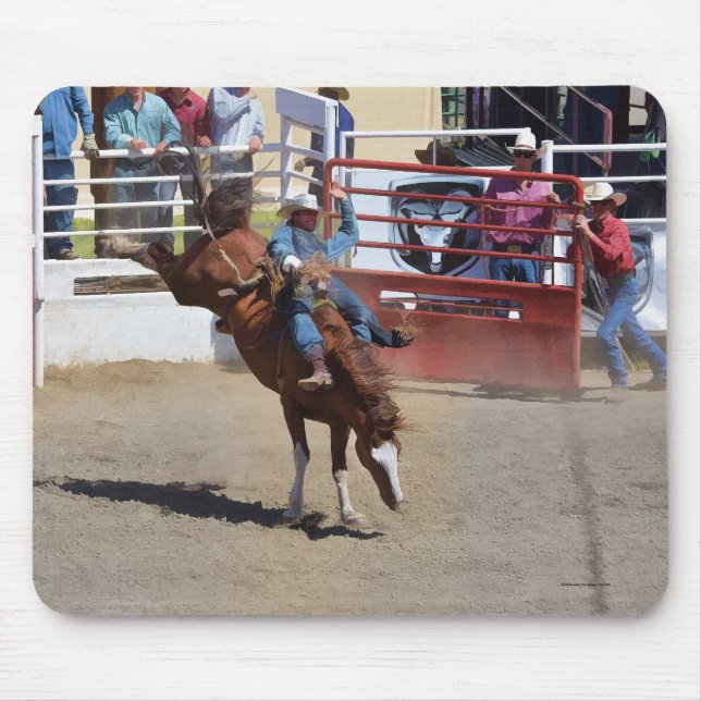 Mousepad Bucking Bronco e Rodeo Cowboy #Gift (Frente)