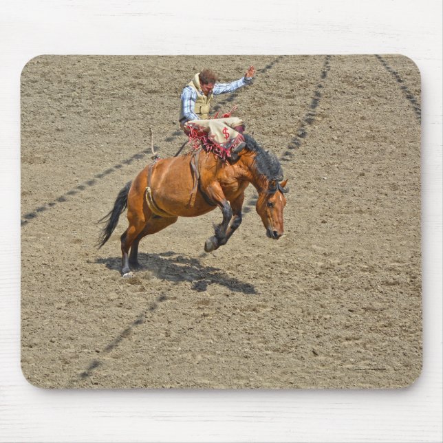 Mousepad Bucking Bronco e Rodeo Cowboy #Gift (Frente)