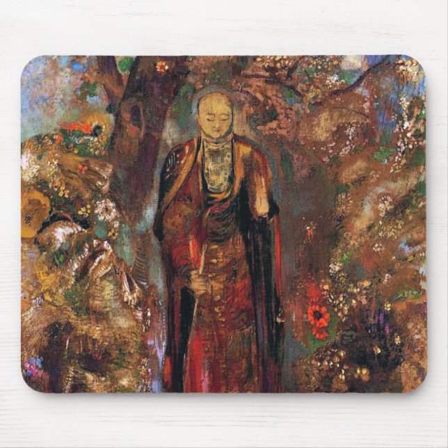 Mousepad Buda Caminhando Entre as Flores (Frente)